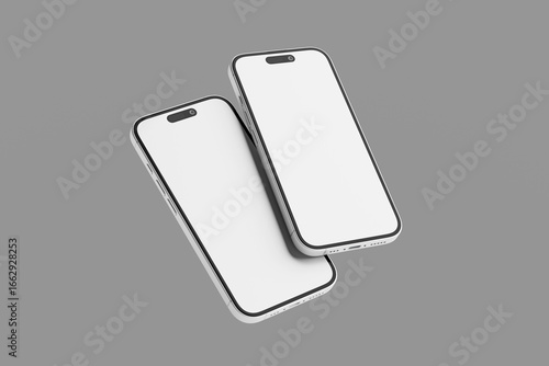 Mockup/template. Smartphone with blank screens for your design isolated on a white background.