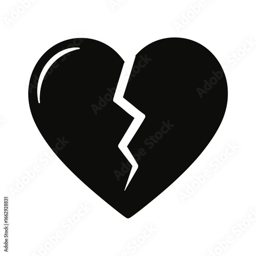 Broken Heart Vector Symbol - Sadness and Relationship Breakup