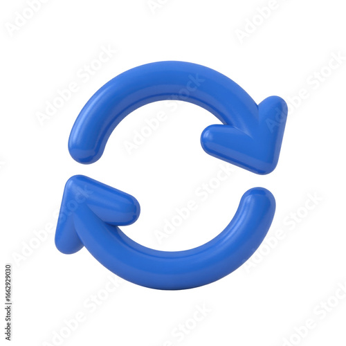 Blue circular refresh arrow icon for reloading browser or updating page on web applications