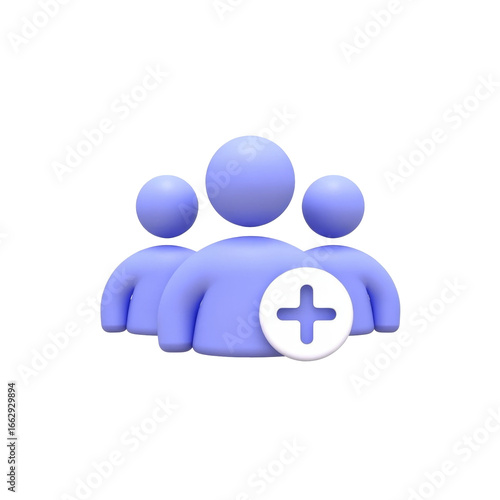 Group icon illustrating adding new users for social media network and collaboration platforms