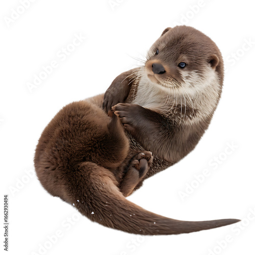 European otter lutra isolated on a transparent background
