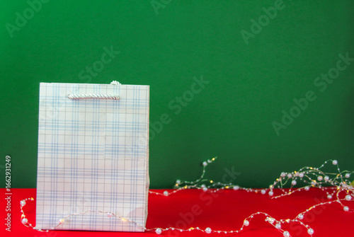 Gift bag in a Christmas atmosphere