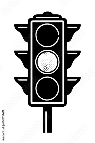 Traffic Light Signal Vector Graphic - Hand-Drawn Road Safety Illustration for Transport and City Life