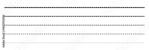 Dotted line connection. different types of long dashed line. collection of lines for notebook pages. graphic seamless pattern with black stripes .