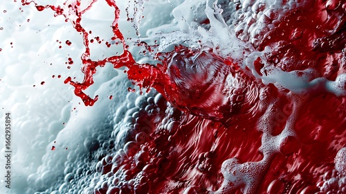 red water drops on glass