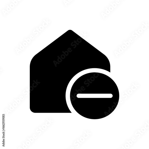 Black envelope icon with a white circle containing a horizontal line indicating removal or deletion of mail item