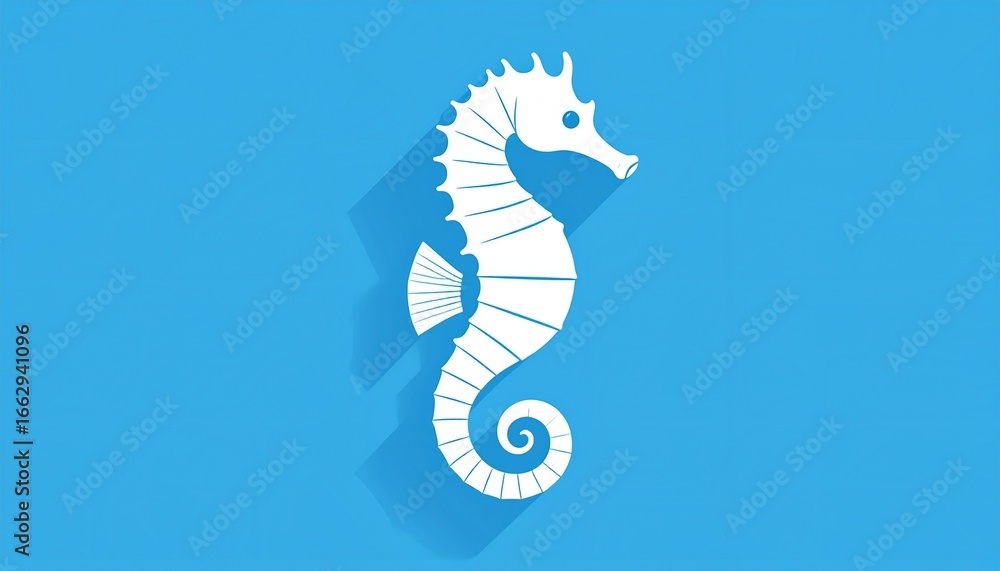 Fototapeta premium Minimalist Seahorse Graphic