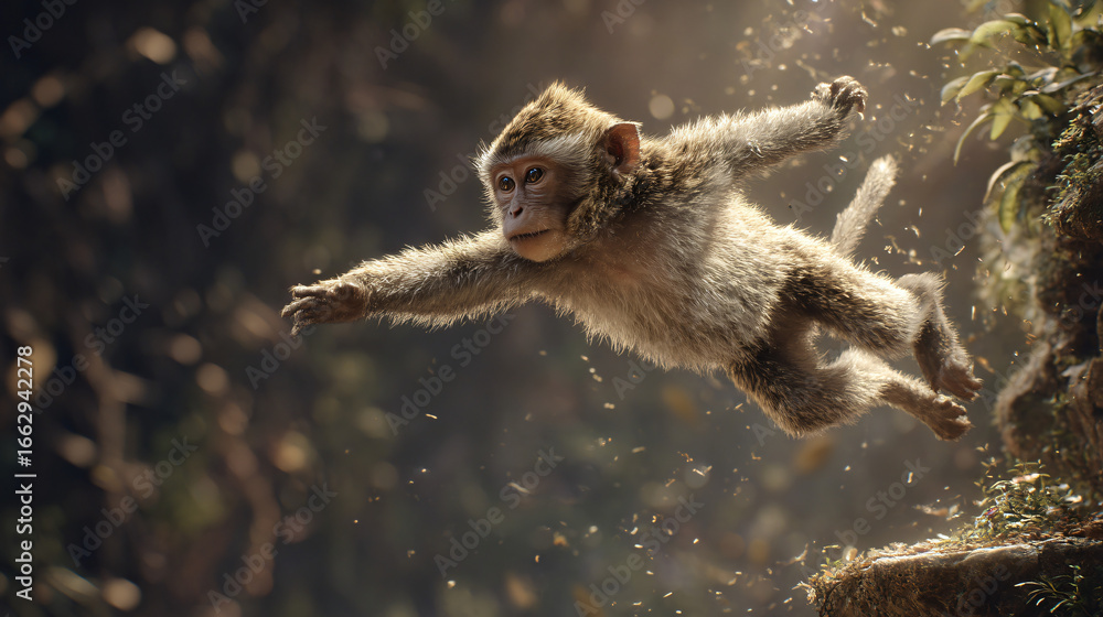 Fototapeta premium monkey jumping