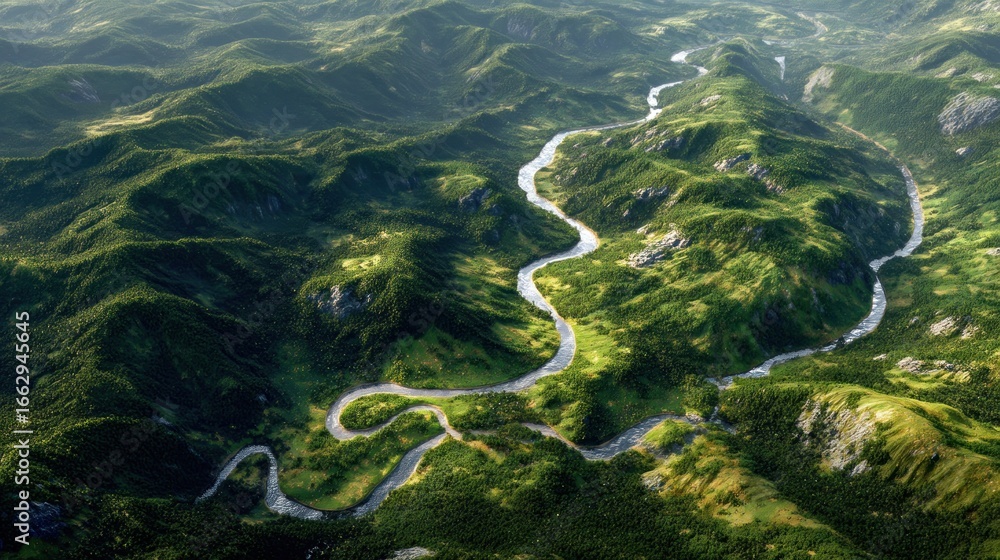 Fototapeta premium Mountain valley river