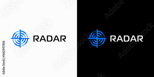 Abstract radar detector wave vector logo design. Icon for business, fishing, military and personal branding.