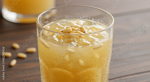 Refreshing Sikhye Beverage with Floating Nuts