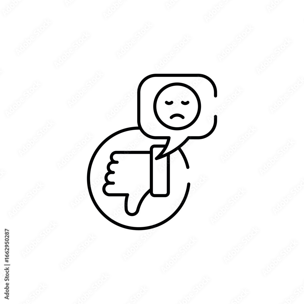Dissatisfied icon design with white background stock illustration Dissatisfied icon design with white background stock illustration