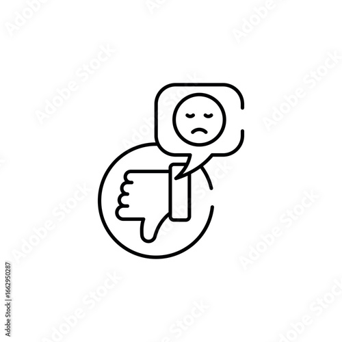 Dissatisfied icon design with white background stock illustration