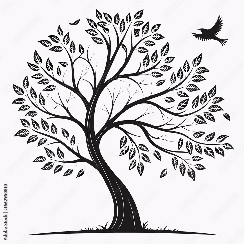 Obraz premium black and white tree