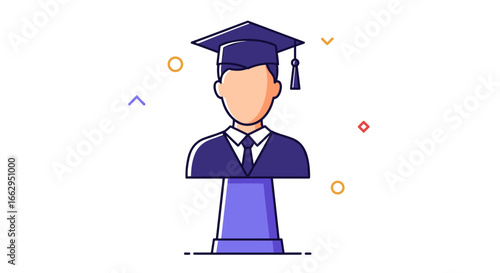 Graduate student on podium celebrating academic achievement and success in higher education studies