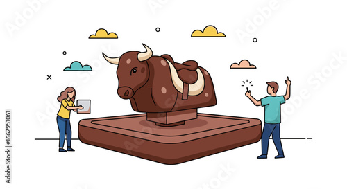 People enjoying a mechanical bull ride experience at an outdoor event or festival
