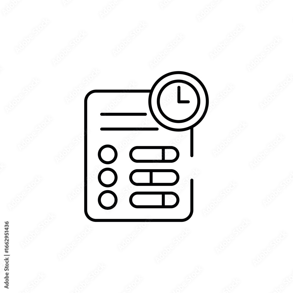 Survey Time icon design with white background stock illustration Survey Time icon design with white background stock illustration