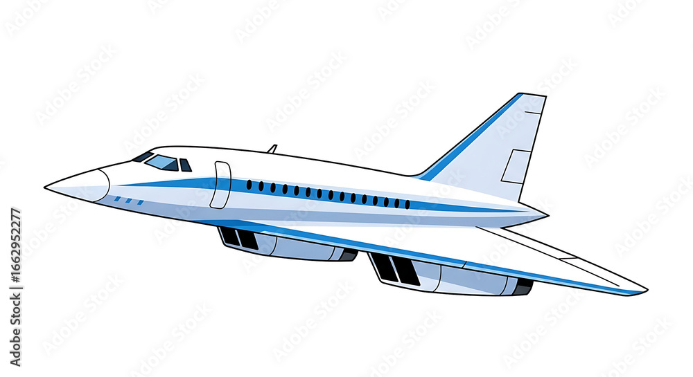 Obraz premium Aerial views of commercial aircraft in flight and in various stages of travel, including takeoffs, landings, and vector illustrations