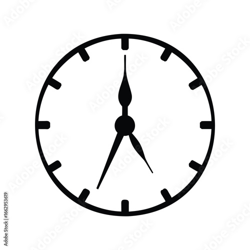 A simple graphic of a clock face showing the time is almost 7