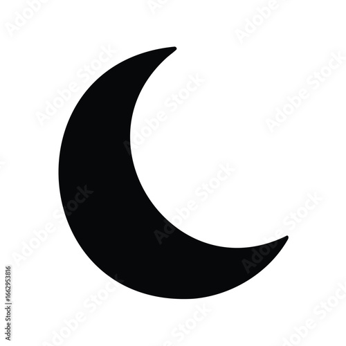Simple Black and White Image of a Crescent Moon Shape