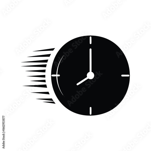 A monochrome, speedblurred analogue clock face showing rapid time passage