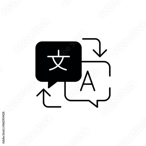 Convert Language icon design with white background stock illustration