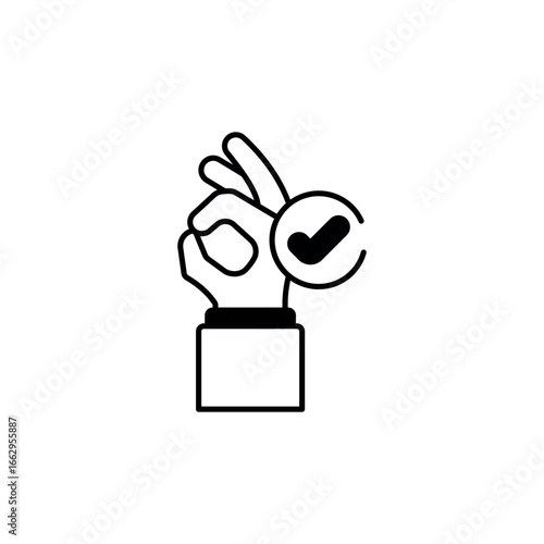Okay icon design with white background stock illustration