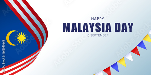 happy malaysia day 16 september banner background desing