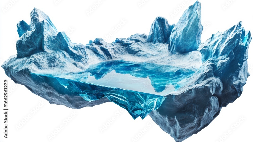 Obraz premium Glacial Iceberg with Clear Water Surface in Arctic Landscape
