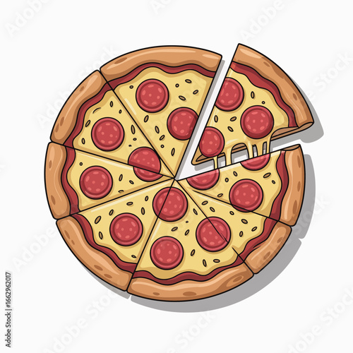 pizza on a white background