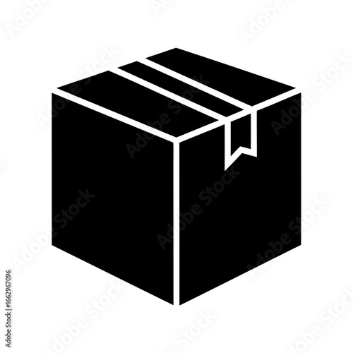 Icon of a cardboard box representing delivery, shipment and storage solutions
