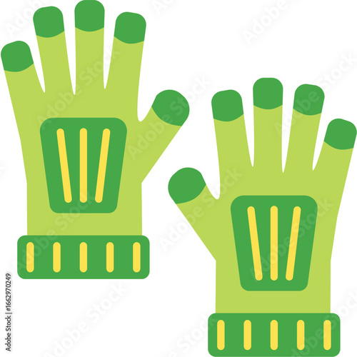 Gardening Gloves Vector Flat Illustration