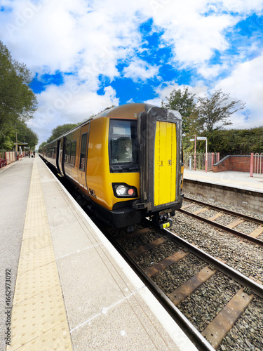Suburban commuter rural passenger railway station west midlands england uk