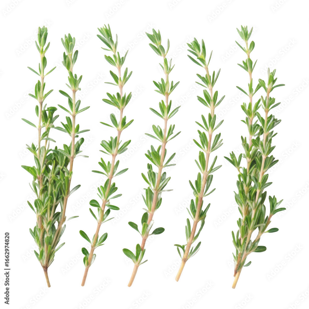 Fototapeta premium Green herb sprigs isolated on transparent background