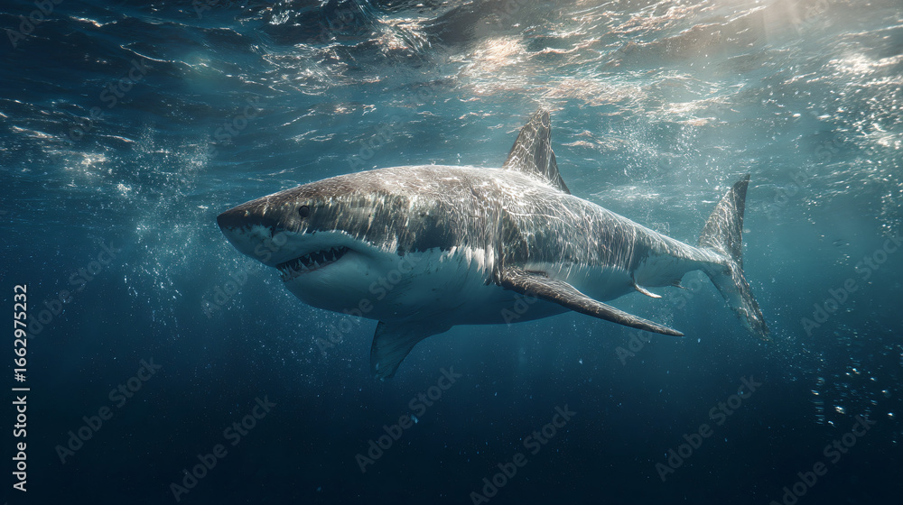 Naklejka premium shark swimming