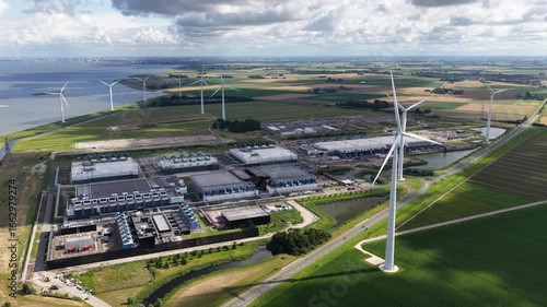 New build data center, computing center in Eemshaven, Groningen, The Netherlands. hyperscaler.