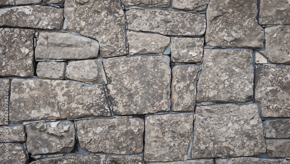 Fototapeta premium Gray Stone Wall Texture with Rough Surface, Providing a Rustic Aesthetic.