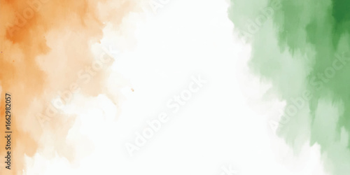 India watercolour republic day national tricolor orange green backgrounds, january, independence, brush, stroke, empty, freedom, event, festive, greeting, space, blend, banner