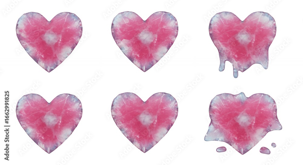 Fototapeta premium Melting pink heart graphic design elements