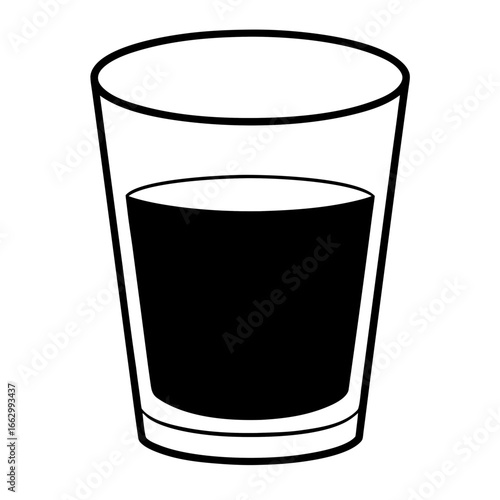 vector illustration of a glass
