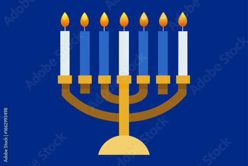 hanukkah menorah with candles