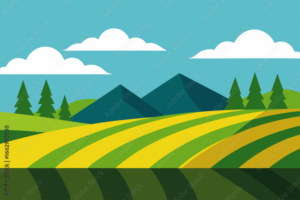 Obraz premium landscape with mountains and trees