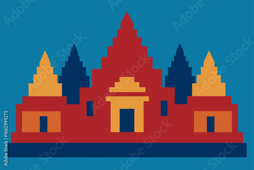 vector illustration of a castle on a hill