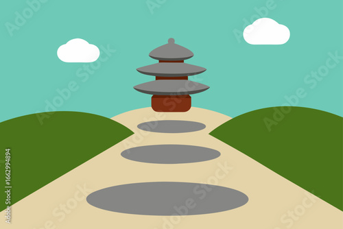 zen stones in the garden