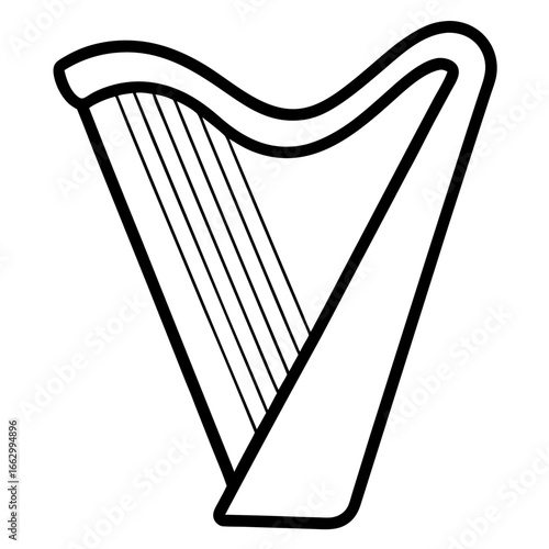 vector illustration of a harp