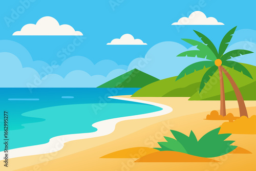 tropical island with palm trees