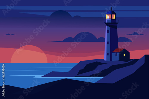 lighthouse in the night