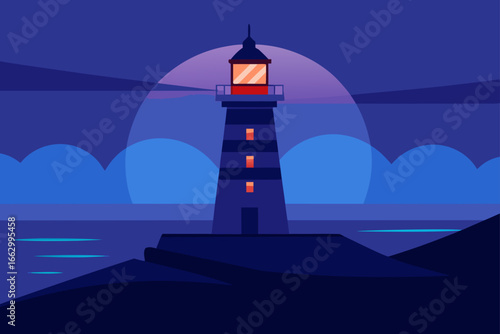 lighthouse at night