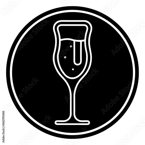 wine glass icon on black background