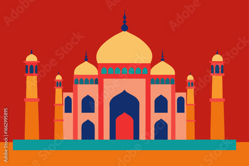 taj mahal vector illustration
